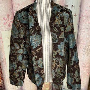 70s vintage hippie brown floral jacket greta van fleet vibes